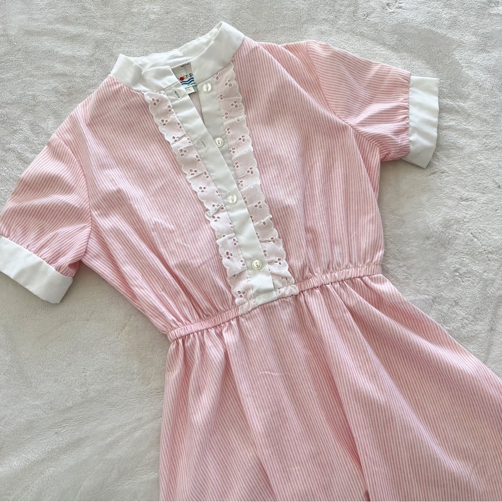 Vintage JcPenney Pink Stripe Mini Dress
